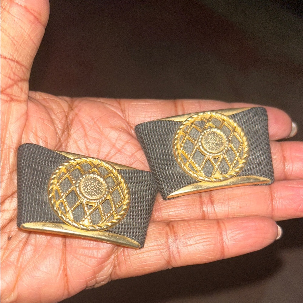 Vintage Gold and Black Shoe Clips